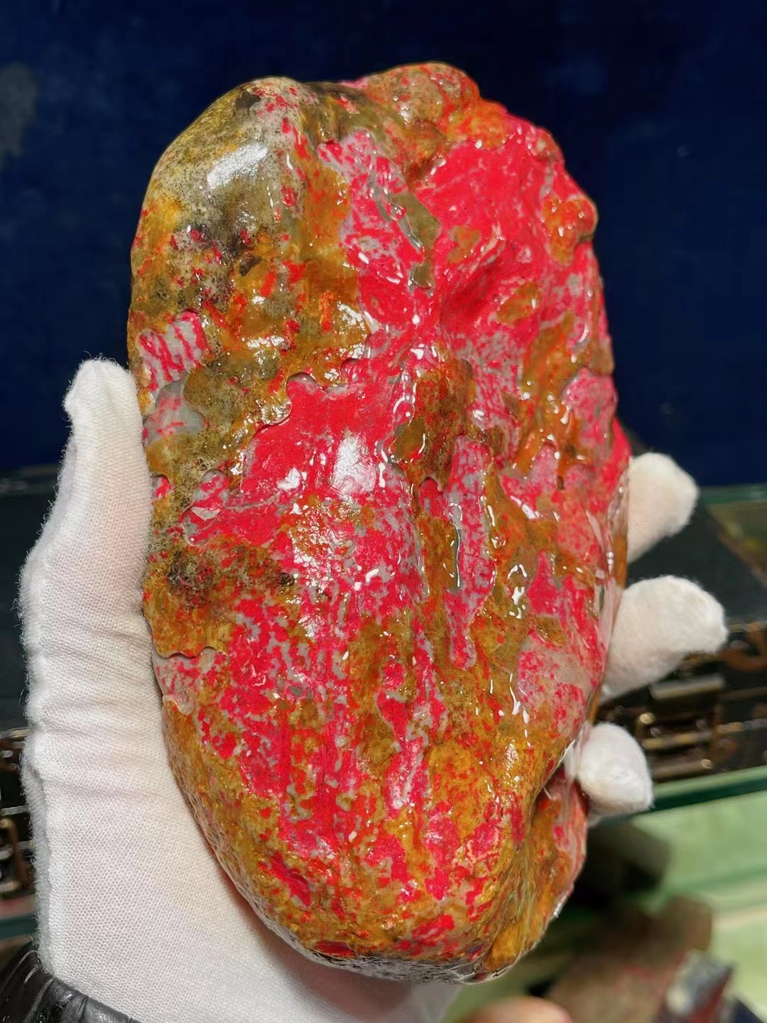 極品昌化田黃原石大紅袍雞血石規格