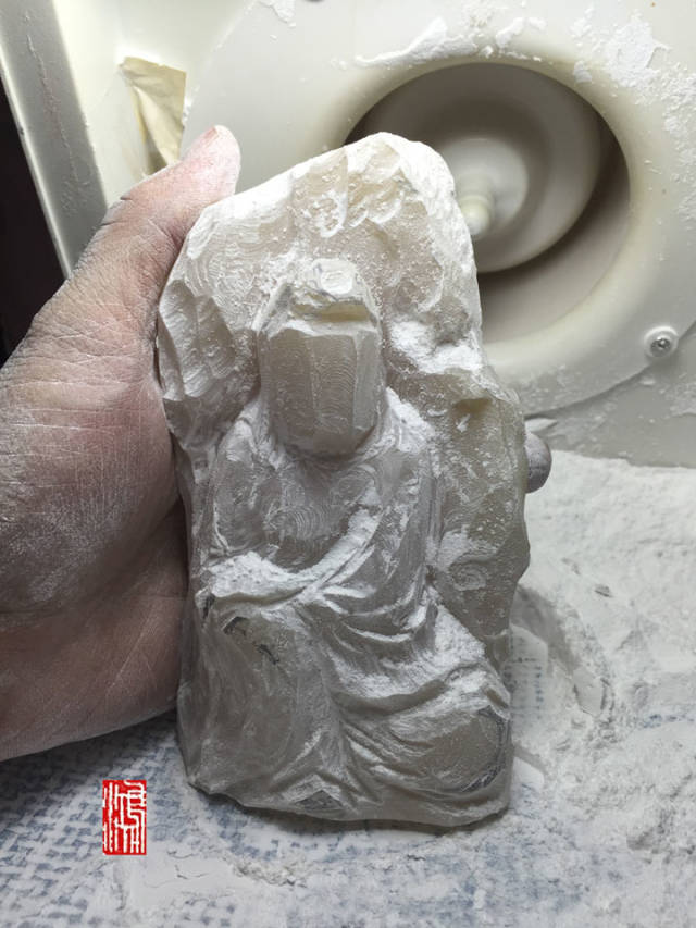 壽山石觀音擺件 壽山石的雕刻過程