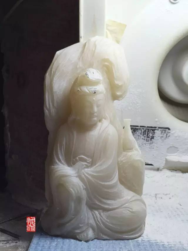 壽山石觀音擺件 壽山石的雕刻過程