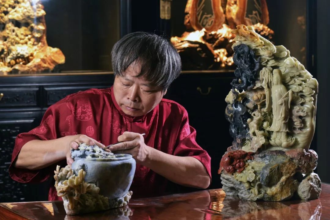 青田石雕大師陳小甫作品照片 青田石雕大師陳小甫作品照片