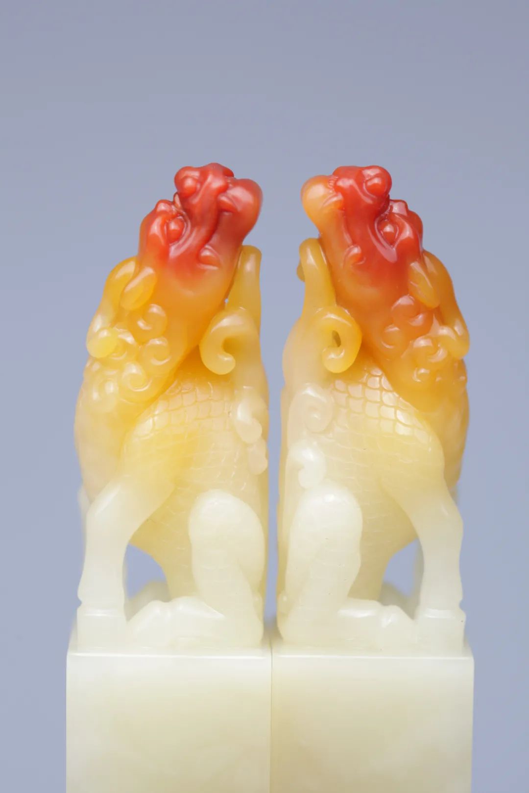 雷劍鏢大師作品高品質方正壽山三彩芙蓉對章，迸發出的美意讓人嘆為觀止!