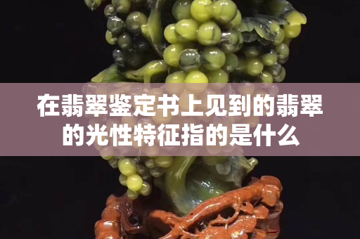 在翡翠鑒定書上見到的翡翠的光性特征指的是什么