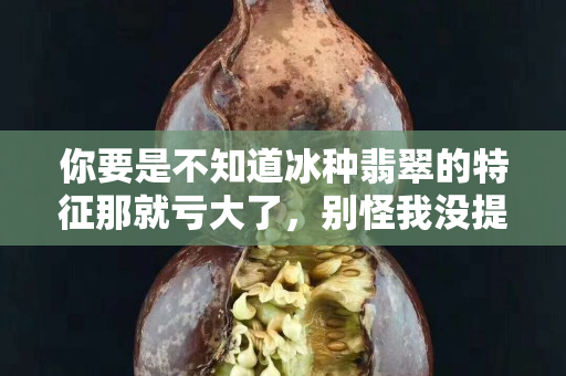 你要是不知道冰種翡翠的特征那就虧大了，別怪我沒提醒你！