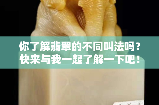 你了解翡翠的不同叫法嗎？快來與我一起了解一下吧！