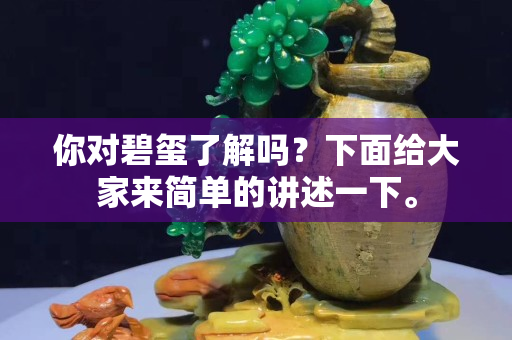 你對碧璽了解嗎？下面給大家來簡單的講述一下。