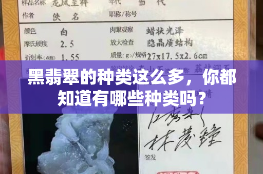 黑翡翠的種類這么多，你都知道有哪些種類嗎？