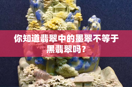 你知道翡翠中的墨翠不等于黑翡翠嗎？