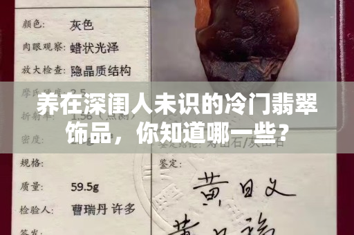養在深閨人未識的冷門翡翠飾品，你知道哪一些？