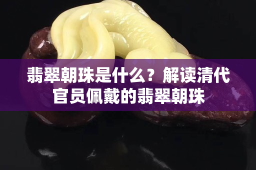 翡翠朝珠是什么？解讀清代官員佩戴的翡翠朝珠