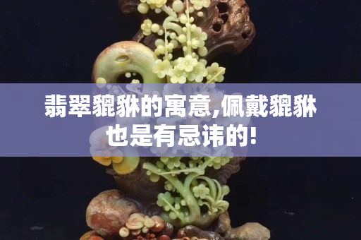 翡翠貔貅的寓意,佩戴貔貅也是有忌諱的!