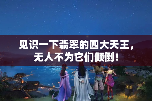 見識一下翡翠的四大天王，無人不為它們傾倒！