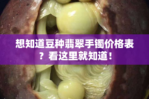 想知道豆種翡翠手鐲價格表？看這里就知道！