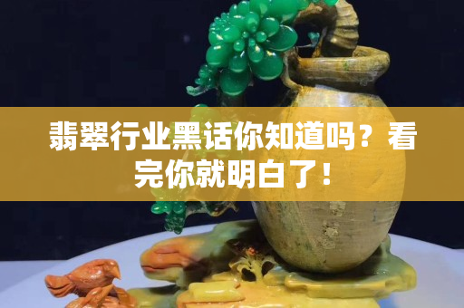翡翠行業(yè)黑話你知道嗎？看完你就明白了！