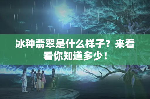 冰種翡翠是什么樣子？來看看你知道多少！