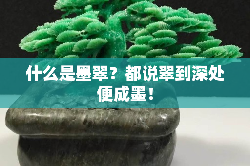什么是墨翠？都說翠到深處便成墨！