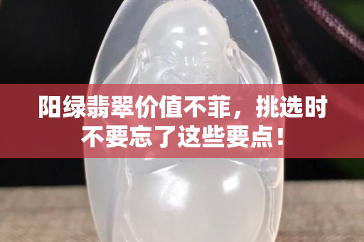 陽綠翡翠價值不菲，挑選時不要忘了這些要點！