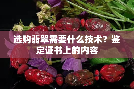 選購翡翠需要什么技術？鑒定證書上的內容