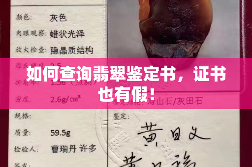 如何查詢翡翠鑒定書，證書也有假！