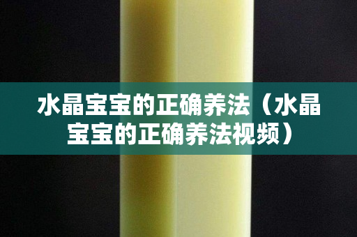 水晶寶寶的正確養法（水晶寶寶的正確養法視頻）