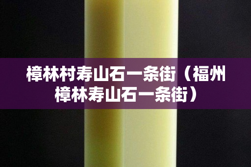 樟林村壽山石一條街（福州樟林壽山石一條街）