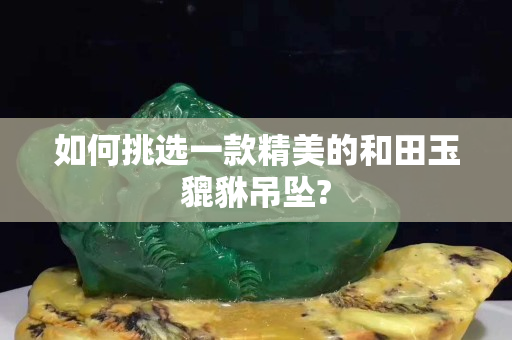 如何挑選一款精美的和田玉貔貅吊墜?