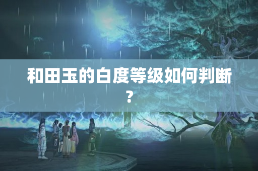 和田玉的白度等級如何判斷?