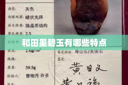 和田墨碧玉有哪些特點