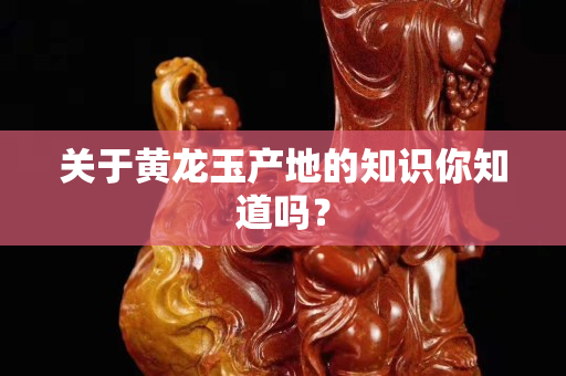 關于黃龍玉產地的知識你知道嗎？