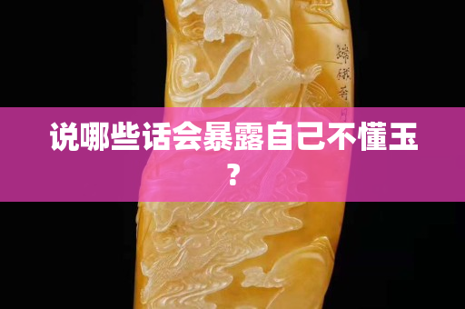 說哪些話會暴露自己不懂玉?