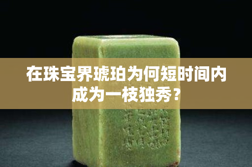 在珠寶界琥珀為何短時間內成為一枝獨秀？