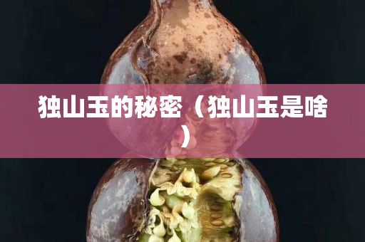 獨山玉的秘密（獨山玉是啥）