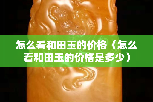怎么看和田玉的價格（怎么看和田玉的價格是多少）