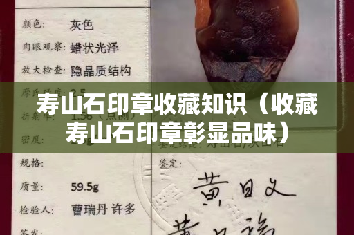 壽山石印章收藏知識（收藏壽山石印章彰顯品味）