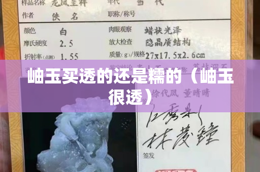 岫玉買透的還是糯的（岫玉很透）