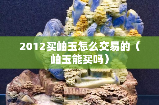 2012買岫玉怎么交易的（岫玉能買嗎）
