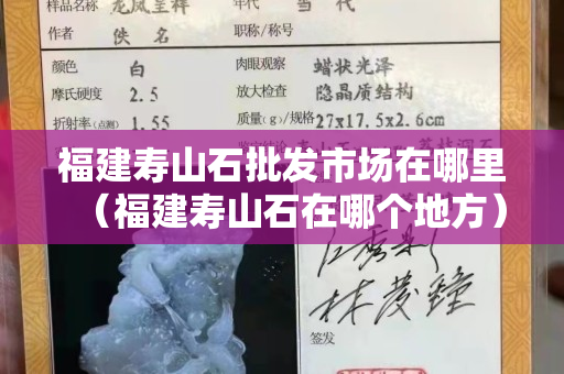 福建壽山石批發(fā)市場在哪里（福建壽山石在哪個(gè)地方）