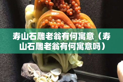 壽山石雕老翁有何寓意（壽山石雕老翁有何寓意嗎）