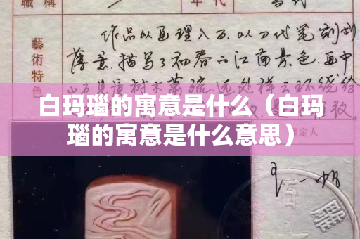 白瑪瑙的寓意是什么（白瑪瑙的寓意是什么意思）
