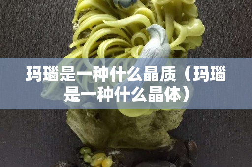 瑪瑙是一種什么晶質（瑪瑙是一種什么晶體）