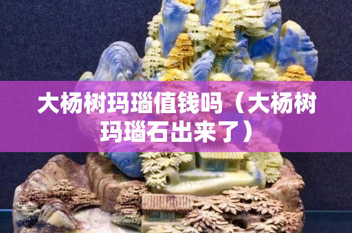 大楊樹瑪瑙值錢嗎（大楊樹瑪瑙石出來了）