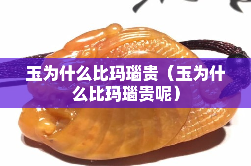 玉為什么比瑪瑙貴（玉為什么比瑪瑙貴呢）