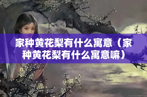 家種黃花梨有什么寓意（家種黃花梨有什么寓意嘛）