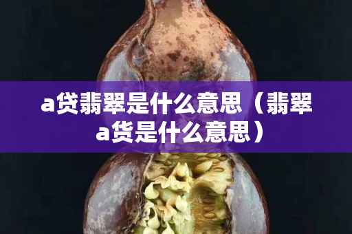 a貸翡翠是什么意思（翡翠 a貨是什么意思）