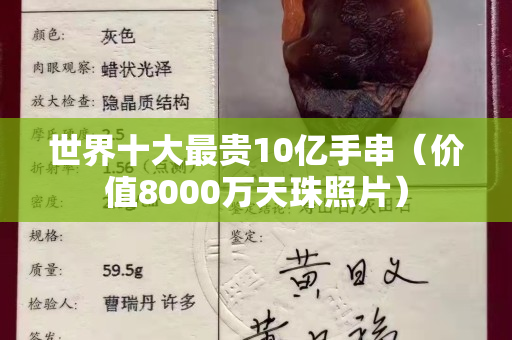 世界十大最貴10億手串（價值8000萬天珠照片）
