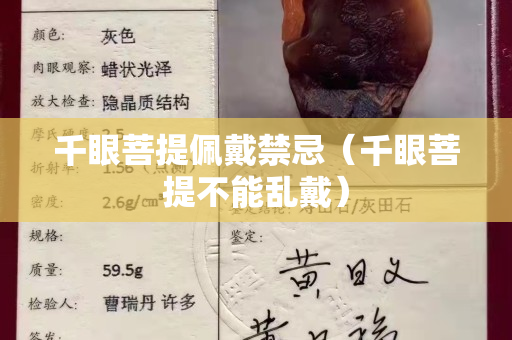 千眼菩提佩戴禁忌（千眼菩提不能亂戴）