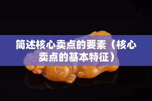 簡述核心賣點的要素（核心賣點的基本特征）