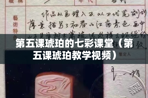 第五課琥珀的七彩課堂（第五課琥珀教學視頻）
