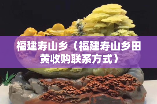 福建壽山鄉（福建壽山鄉田黃收購聯系方式）