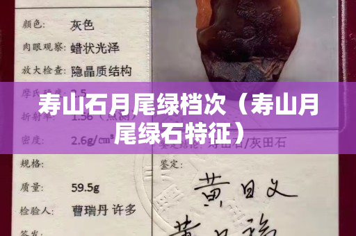 壽山石月尾綠檔次（壽山月尾綠石特征）