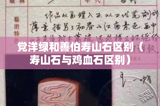黨洋綠和善伯壽山石區別（壽山石與雞血石區別）